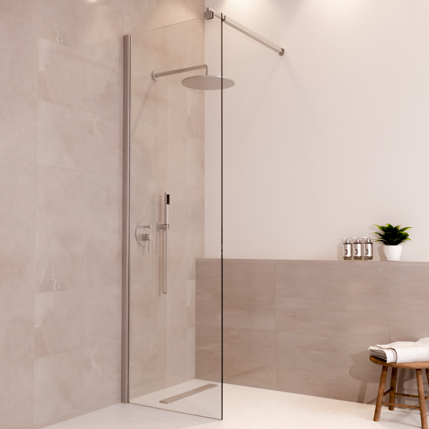 Douchewand Lima 60 x 200 cm - Chroom - Nano Coating