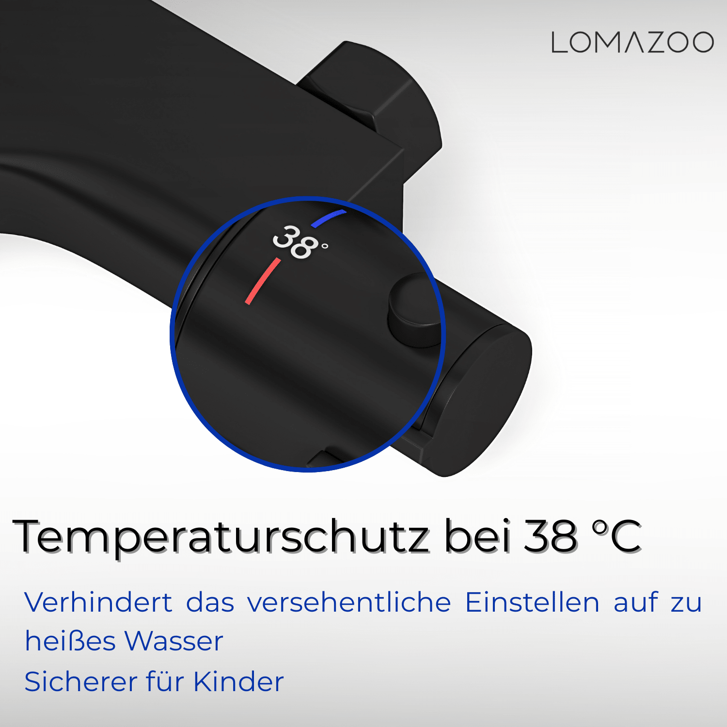 Thermostatische badkraan Mat Zwart - 15cm - lomazoo.com