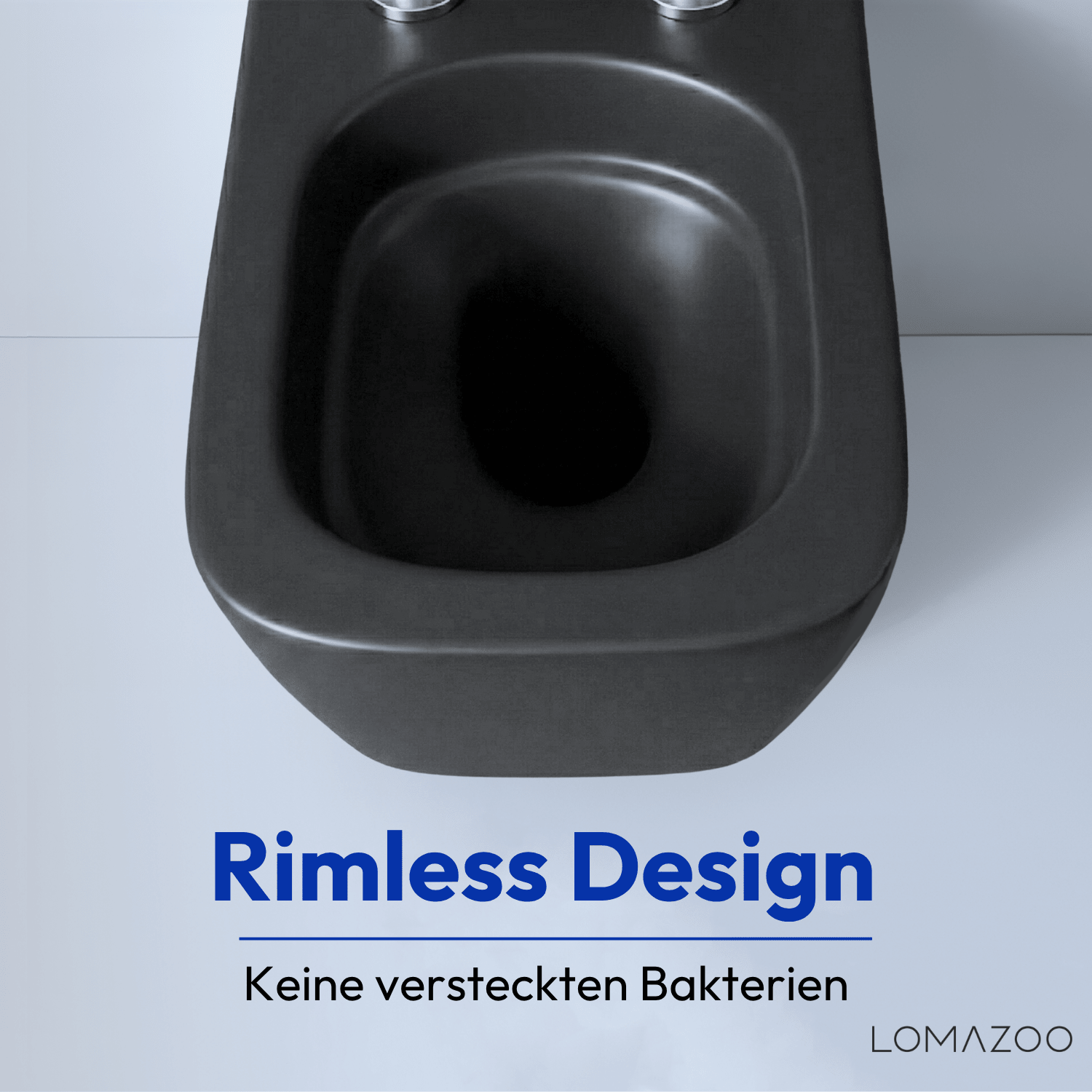 Hangtoilet met Inbouwreservoir - Vierkant Zwart - Drukplaat Rond Gunmetal - Linea - lomazoo.com