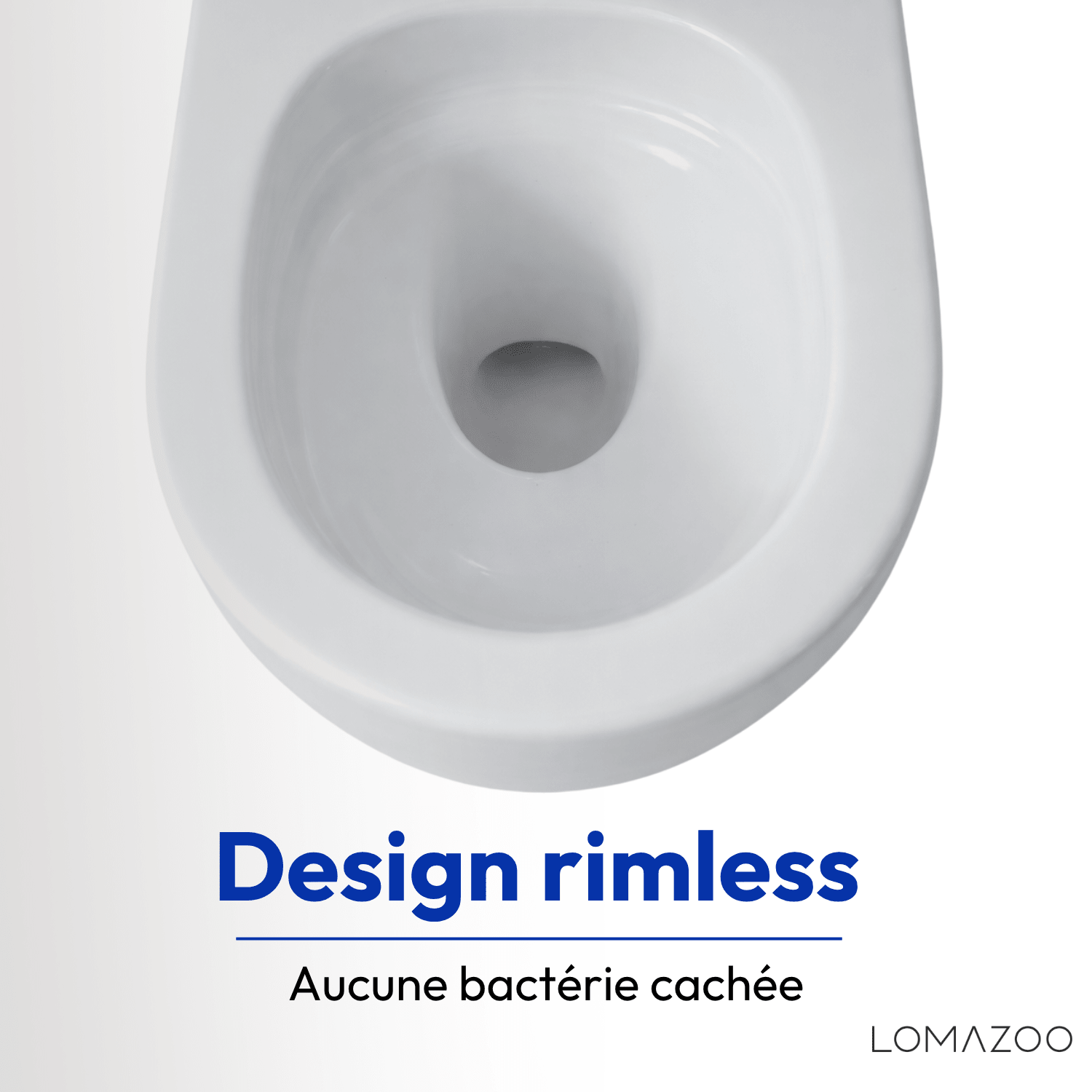 LOMAZOO Hangtoilet met Inbouwreservoir - Rond Wit - Drukplaat Vierkant Zwart - Linea - lomazoo.com