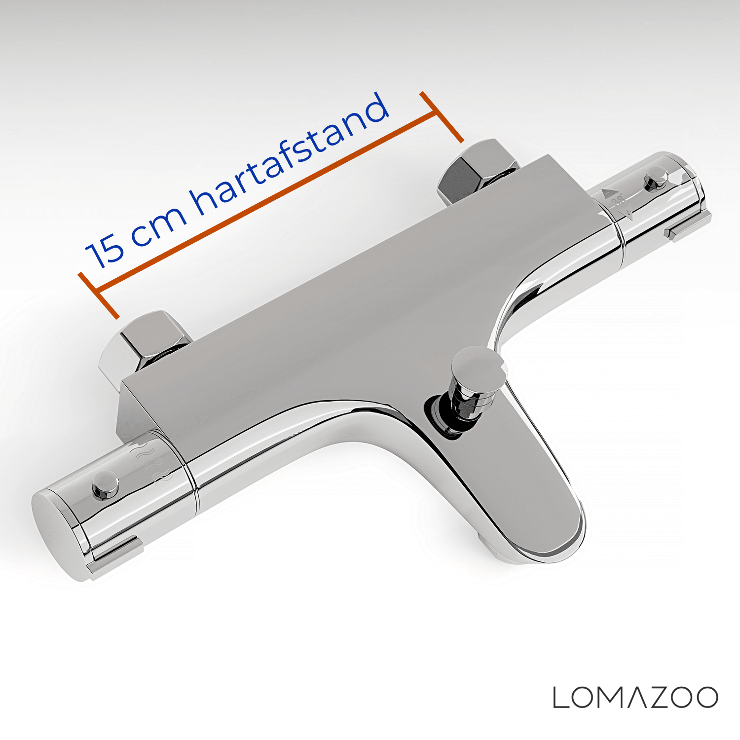 Thermostatische badkraan Chroom - 15cm - lomazoo.com