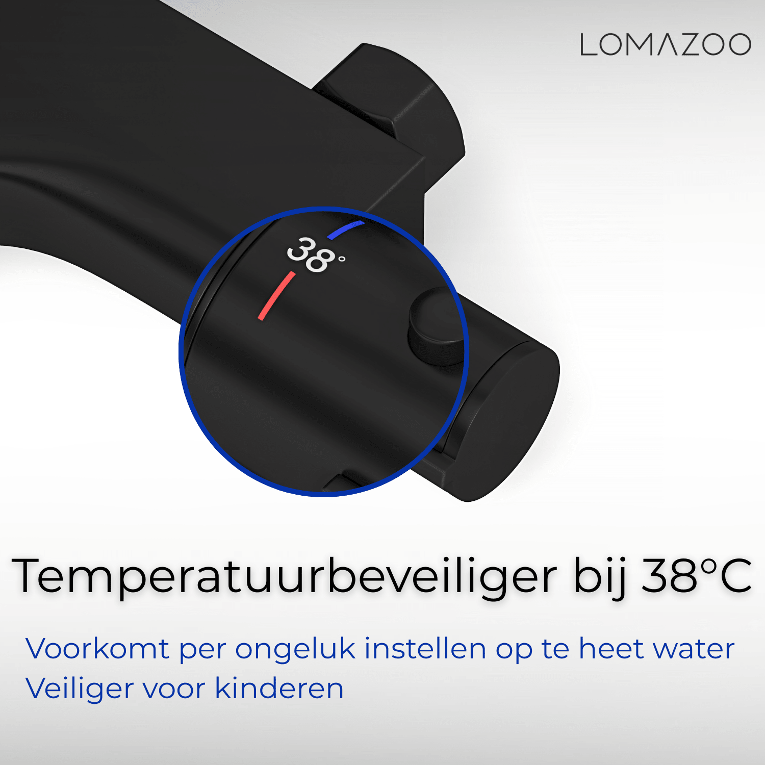 Thermostatische badkraan Mat Zwart - 15cm - lomazoo.com
