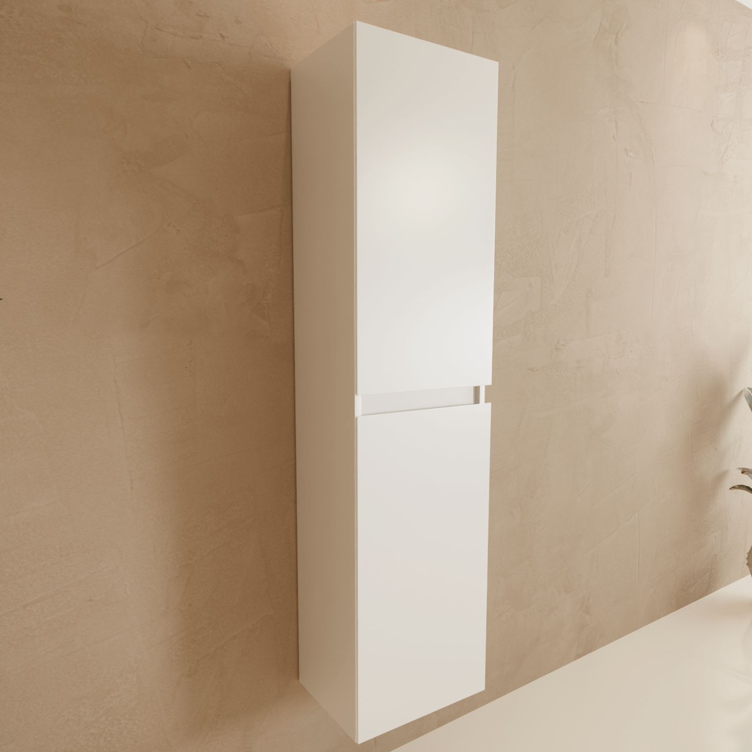 Badmeubelset VERONA 60 cm - Met Kolomkast - Glanzend Wit - Wastafel Wit - lomazoo.com