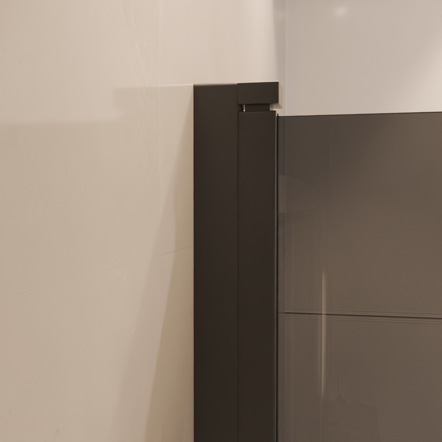 Badwand Caracas 100 x 140 cm - Zwart - Rookglas Nano Coating - lomazoo.com
