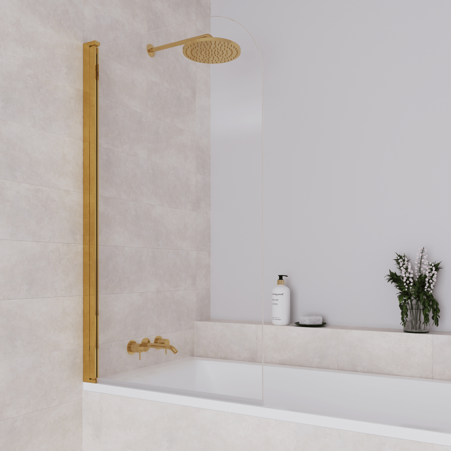 Badwand Palmas 80 x 140 cm - Glanzend Goud - Nano Coating - lomazoo.com