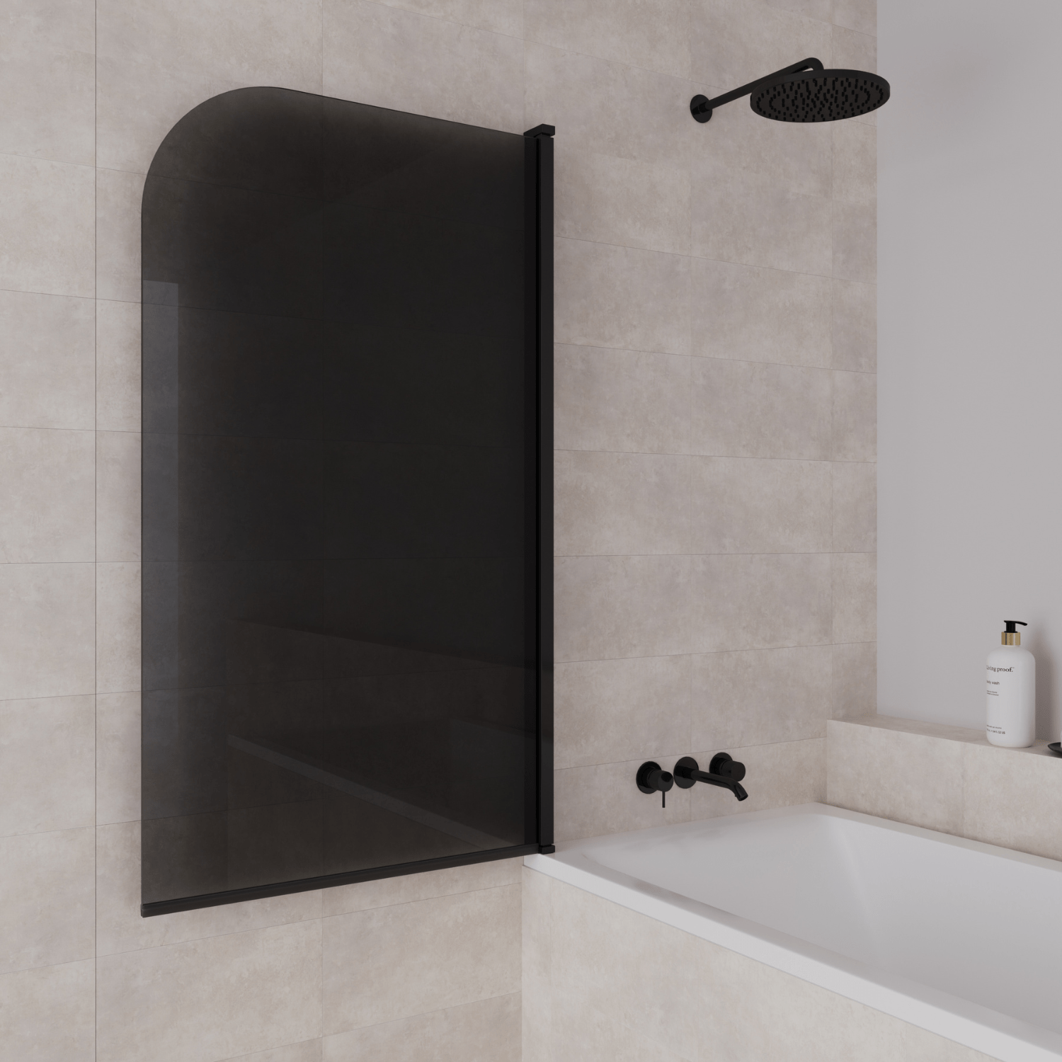 Badwand Palmas 80 x 140 cm - Zwart - Rookglas Nano Coating - lomazoo.com