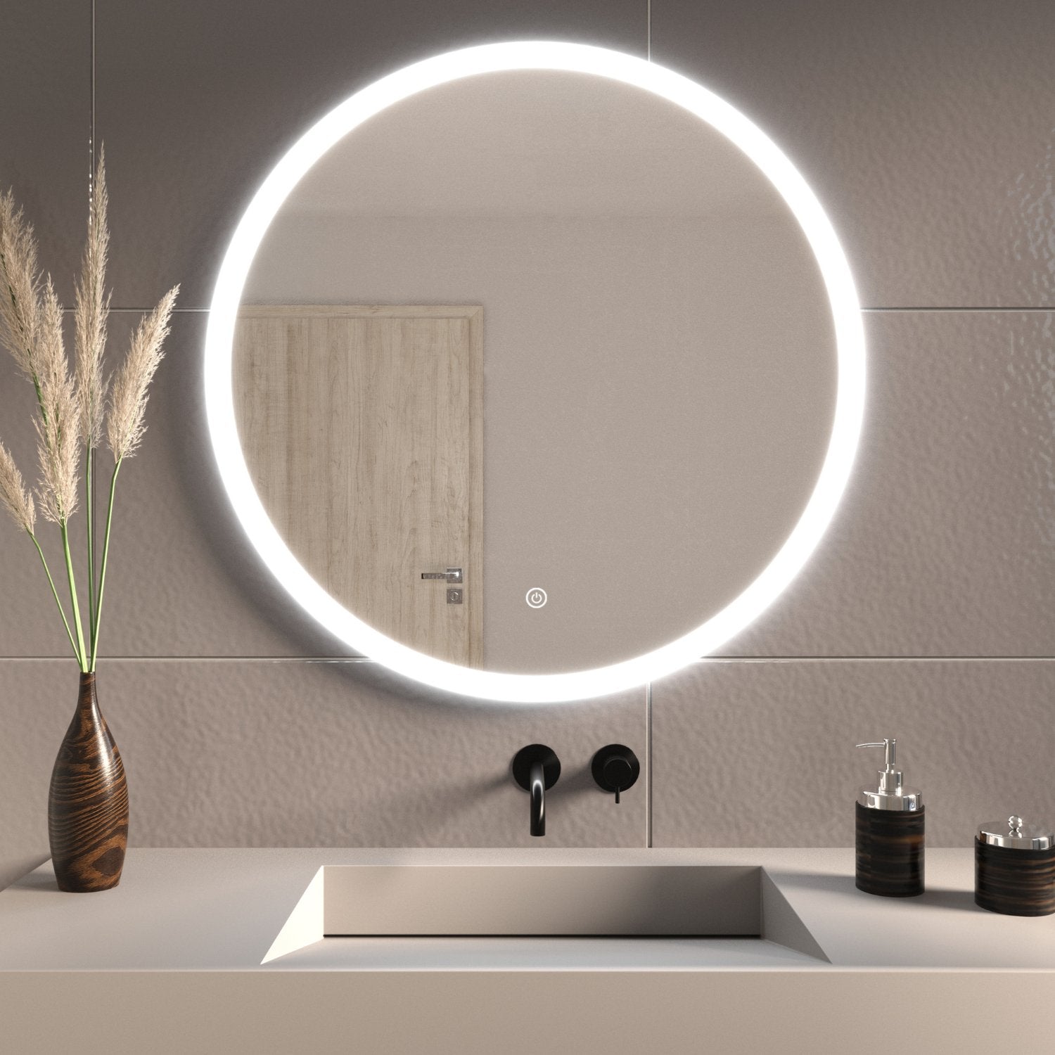 Miroir de salle de bains Anti-buée avec éclairage led Avec pri Miroir de salle de bains Anti-buée avec éclairage led Avec pri