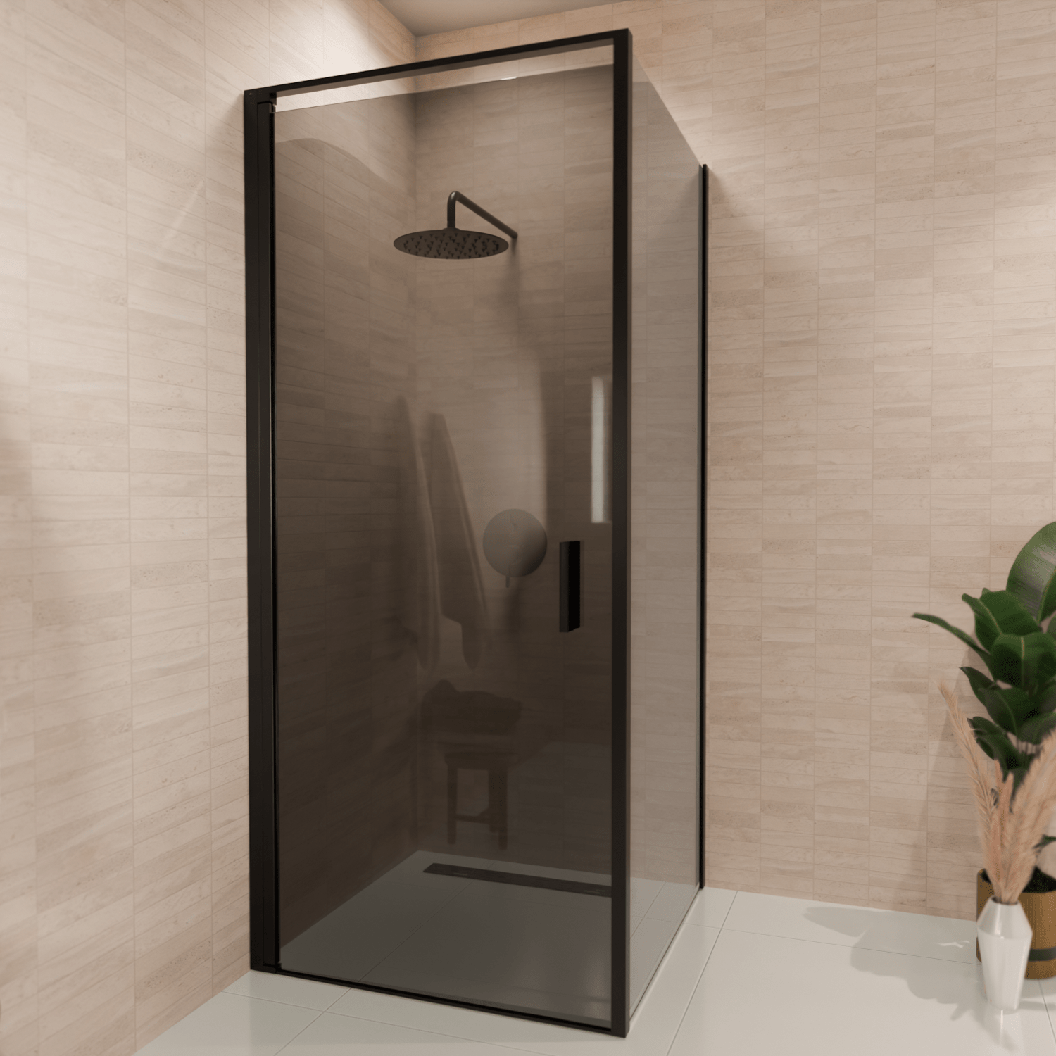 Douchecabine Bogota 90 x 90 x 200 cm - Zwart - Rookglas Nano Coating - lomazoo.com