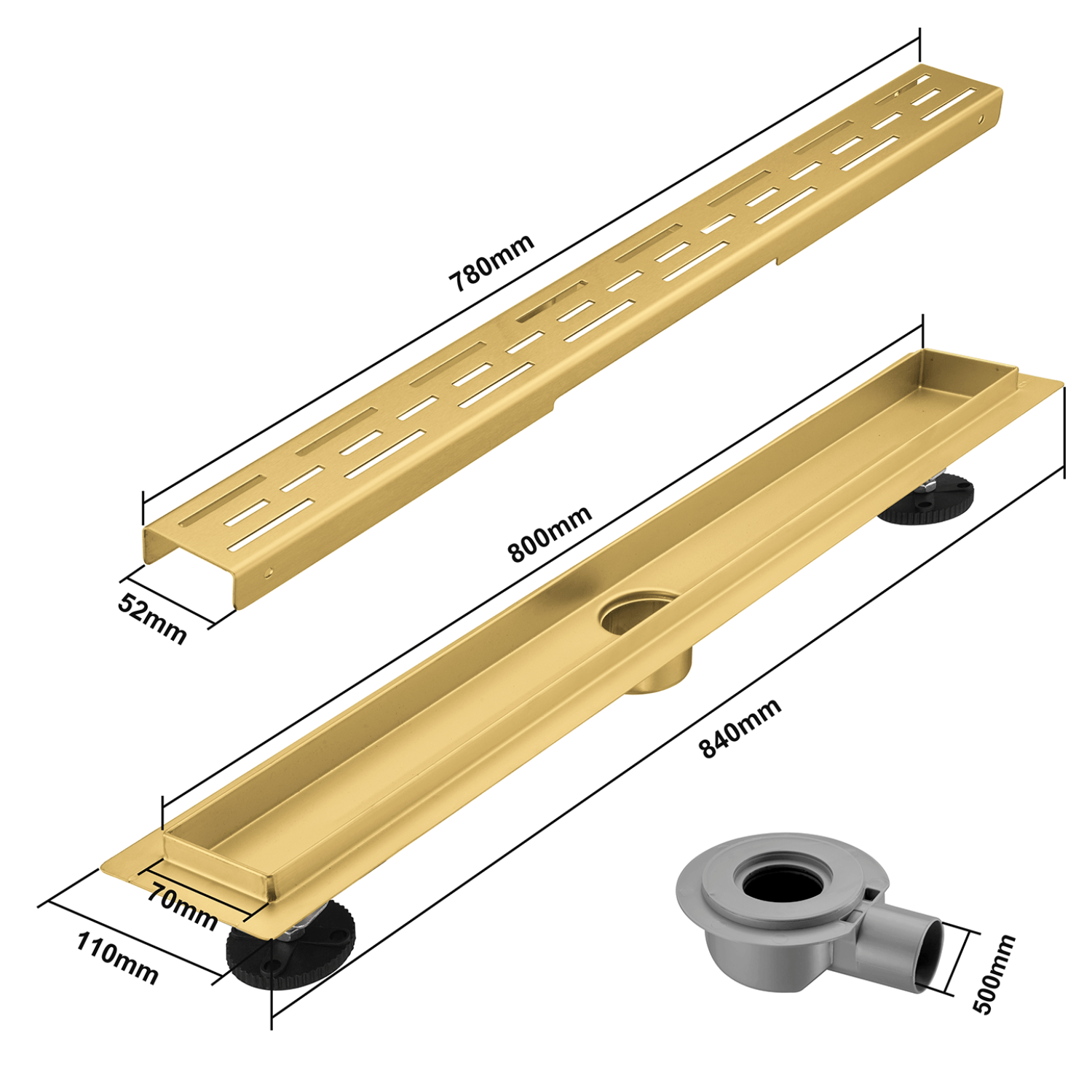 Douchegoot Cayma 80 cm - Goud - lomazoo.com