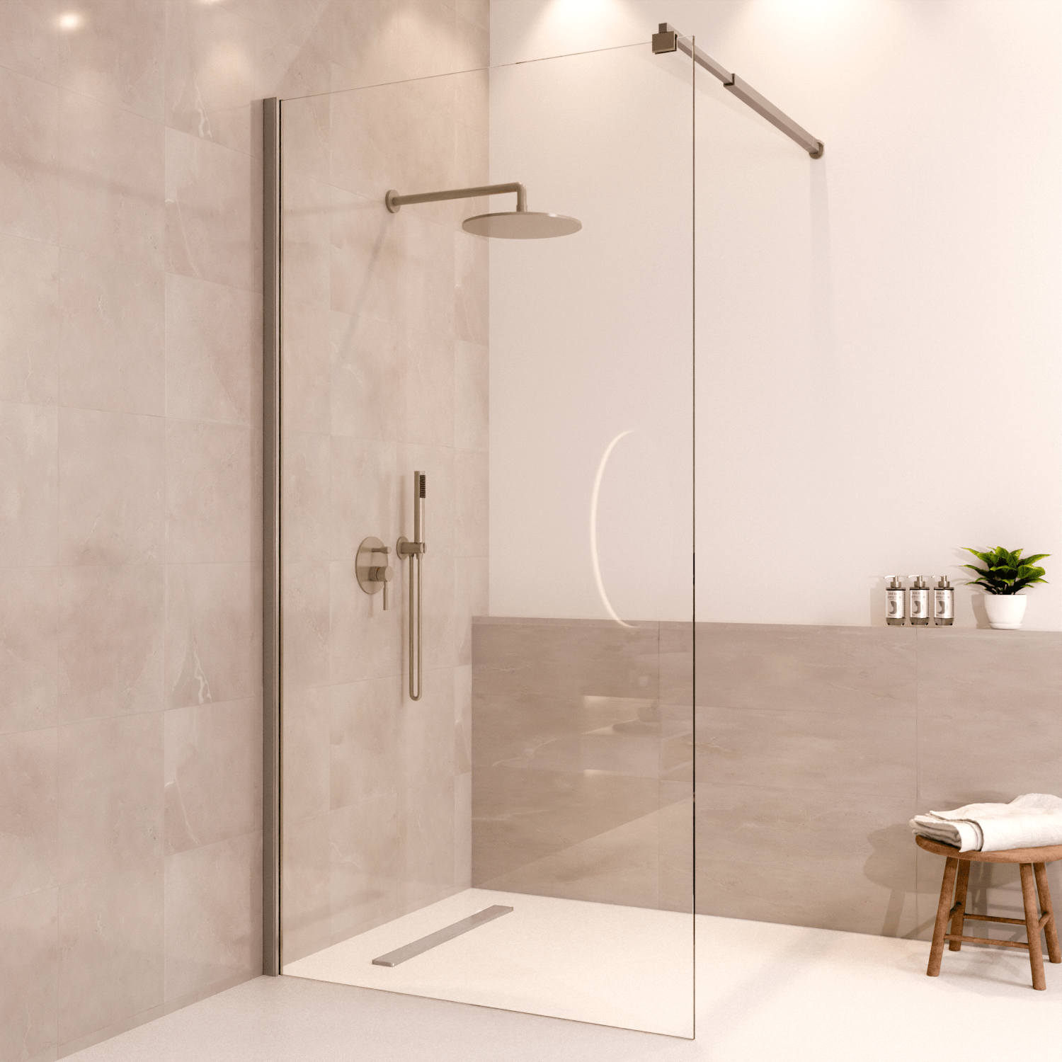 Douchewand Lima 100 x 200 cm - Chroom - Nano Coating - lomazoo.com