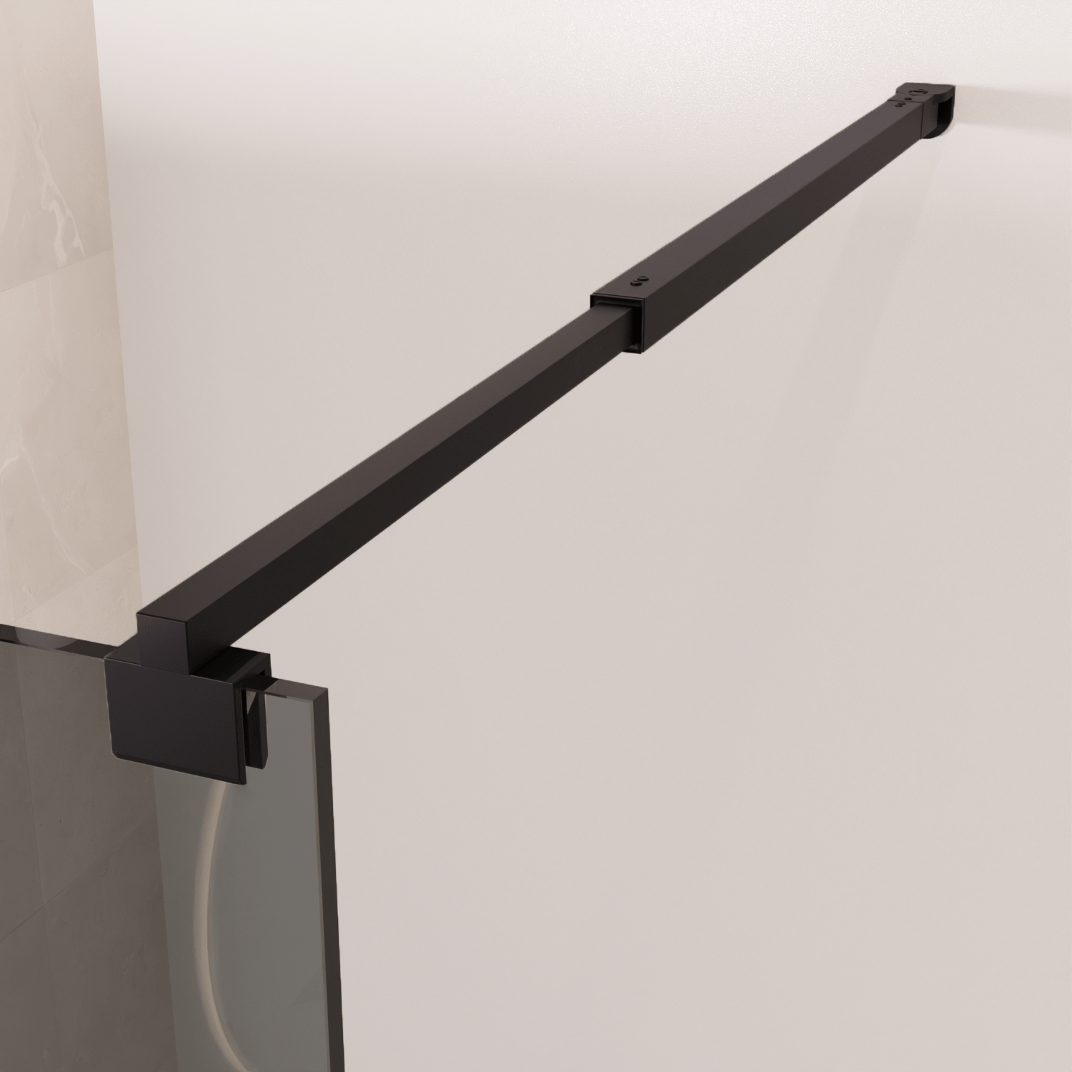 Inloopdouche Lima 60 x 200 cm - Zwart - Gerookt Glas Nano Coating - lomazoo.com