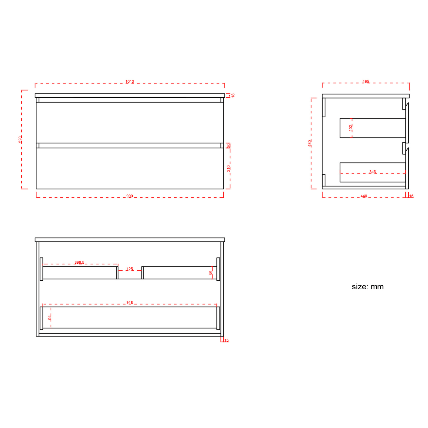 MARENZA Matzwart - Wastafel Wit - 100cm - lomazoo.com