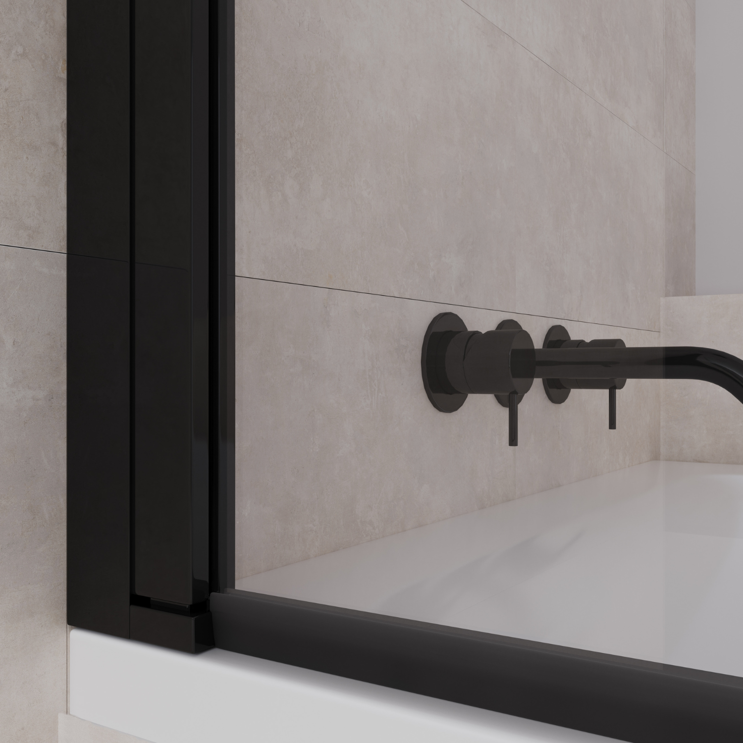 Badwand Palmas 80 x 140 cm - Zwart - Nano Coating