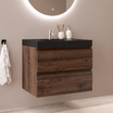 MONACO Roble Marrón - Lavabo Negro - 60 cm