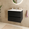 MARENZA 60 cm - Roble Negro - Lavabo Blanco