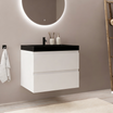 MONACO Glanzend Wit - Wastafel Zwart - 60 cm