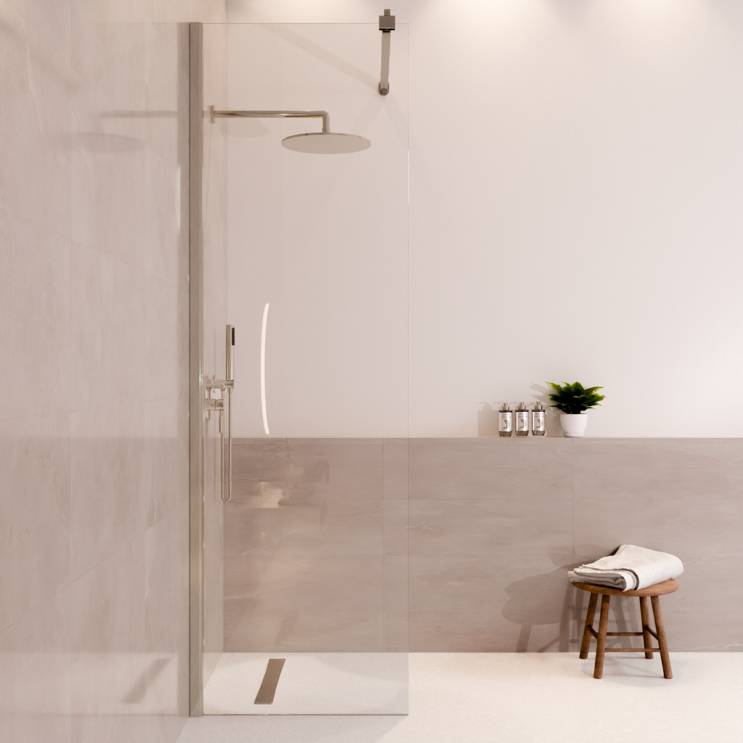 Douchewand Lima 60 x 200 cm - Chroom - Nano Coating