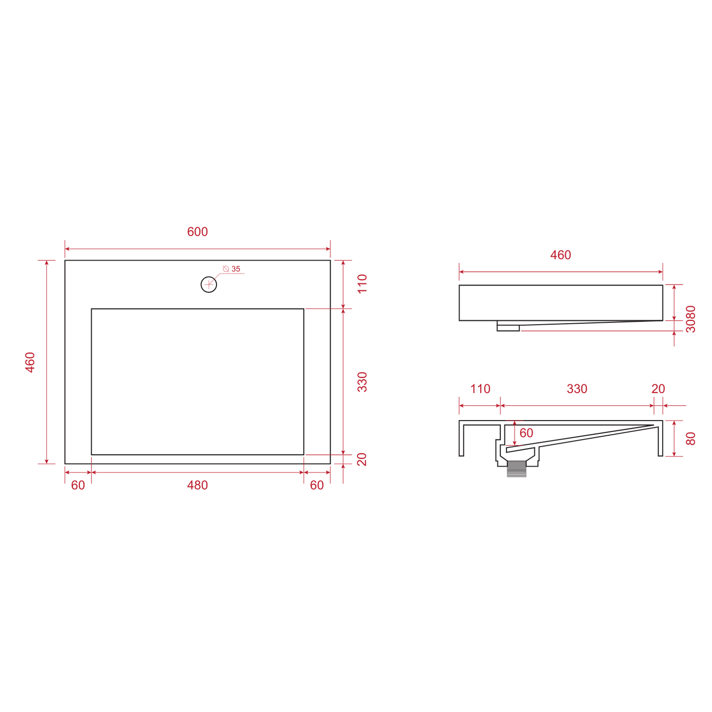 ZARIVO Glanzend Wit - Wastafel Wit - 60cm - lomazoo.com