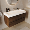 ZARIVO Roble Marrón - Lavabo Blanco - 100 cm