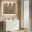Ensemble de meubles de salle de bain NUVANO 80 cm – avec colonne de rangement – blanc brillant – vasque blanche