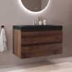 MONACO Chêne Brun - Vasque Noire - 80 cm