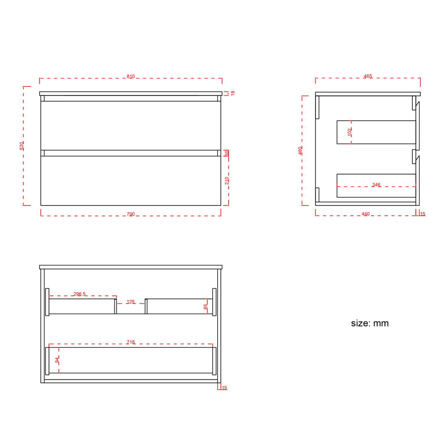 Badmeubelset VERONA 80 cm - Met Kolomkast - Warm Eiken - Wastafel Wit