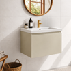 Mueble de baño suspendido MODENA greige - Lavabo blanco - 60cm