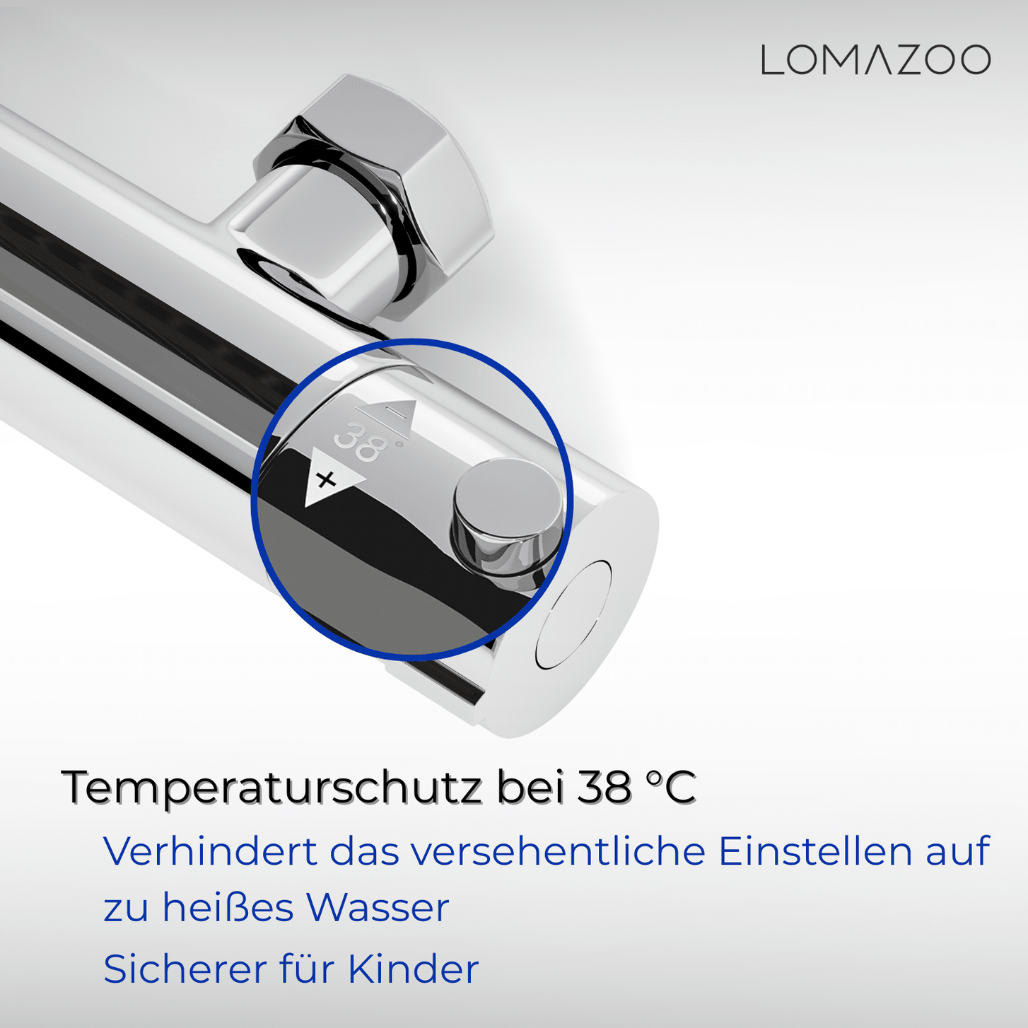 Thermostatische douchekraan Chroom - 12cm - lomazoo.com
