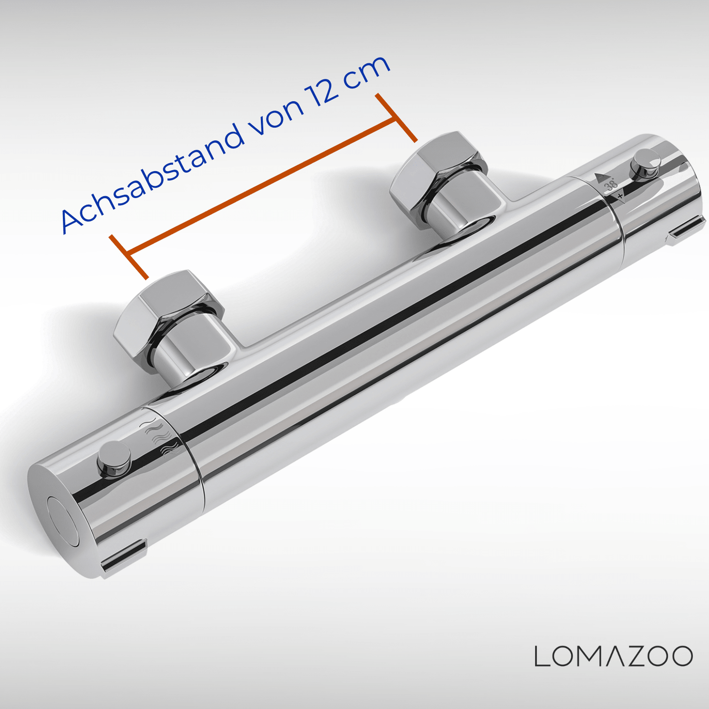 Thermostatische douchekraan Chroom - 12cm - lomazoo.com