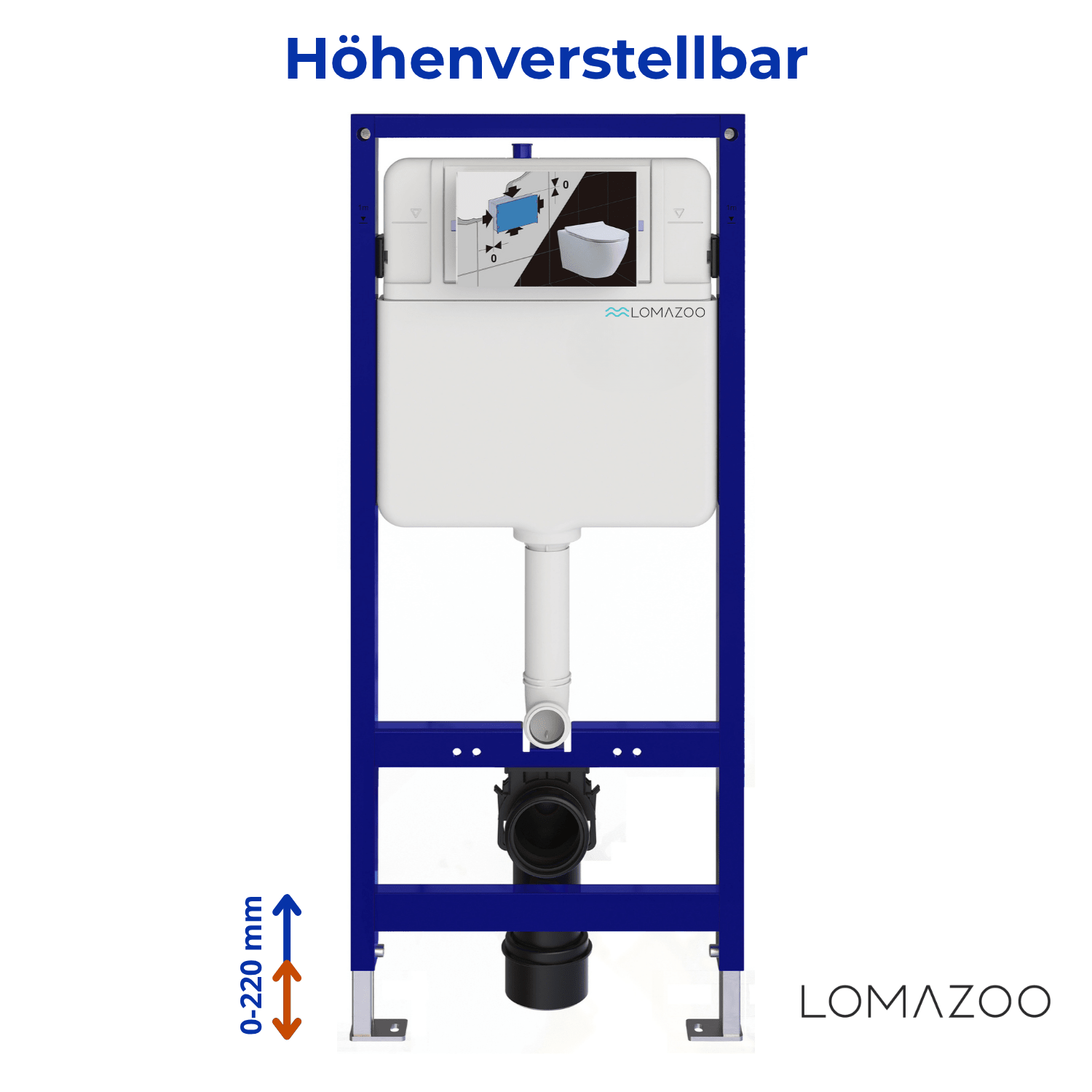 Hangtoilet met Inbouwreservoir - Vierkant Zwart - Drukplaat Rond Gunmetal - Linea - lomazoo.com