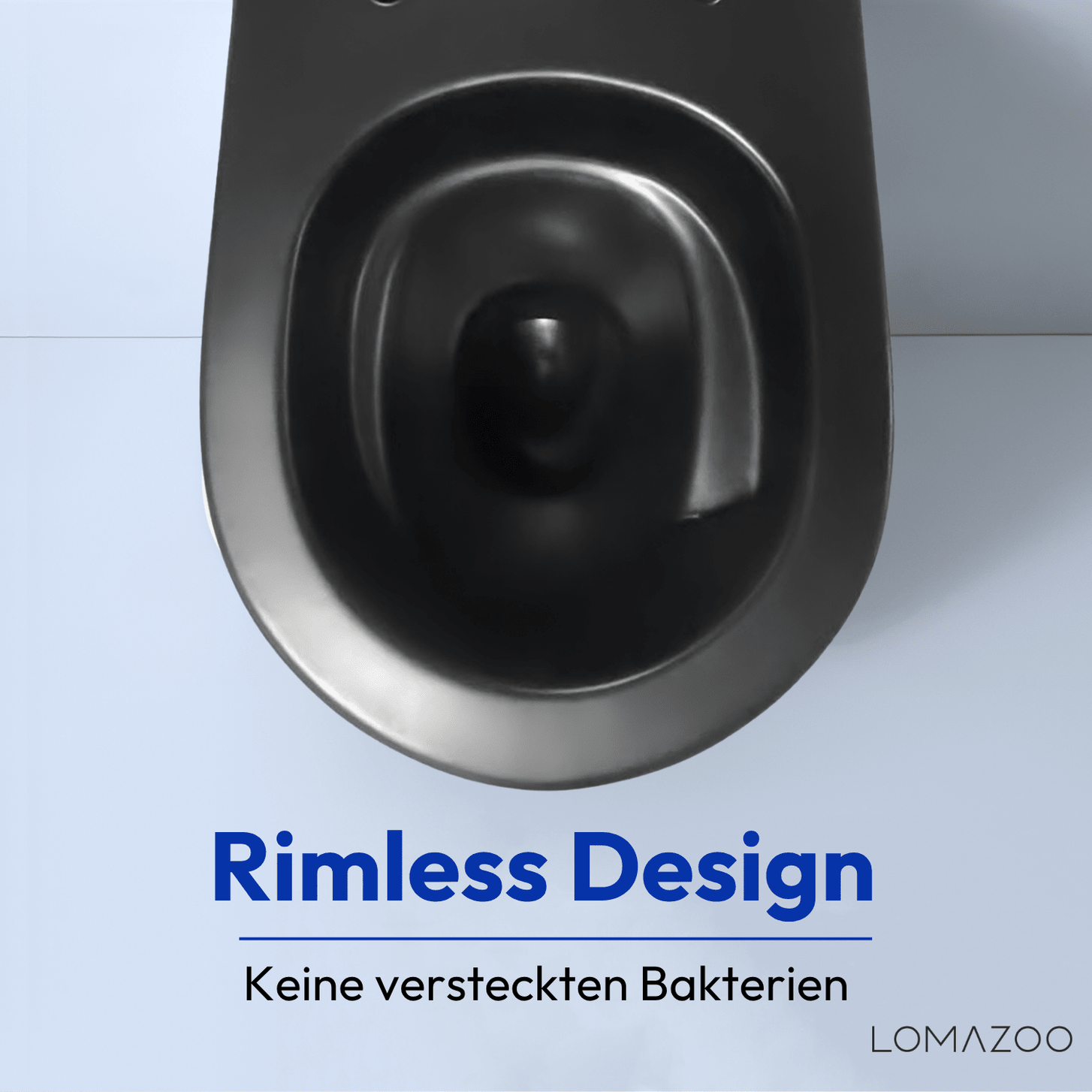 Hangtoilet met Inbouwreservoir - Rond Zwart - Drukplaat Vierkant Wit - Linea - lomazoo.com