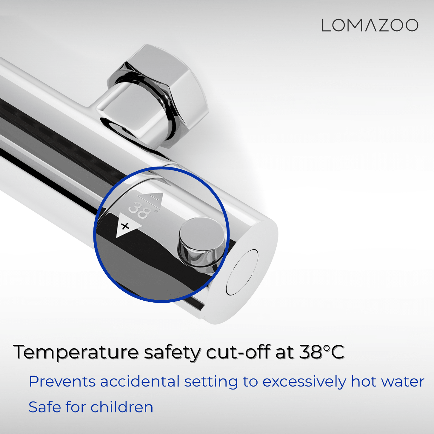 Thermostatische douchekraan Chroom - 12cm - lomazoo.com