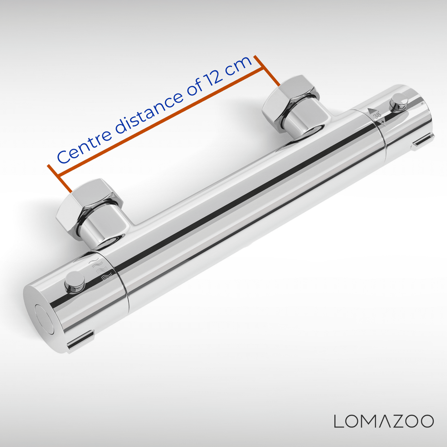 Thermostatische douchekraan Chroom - 12cm - lomazoo.com