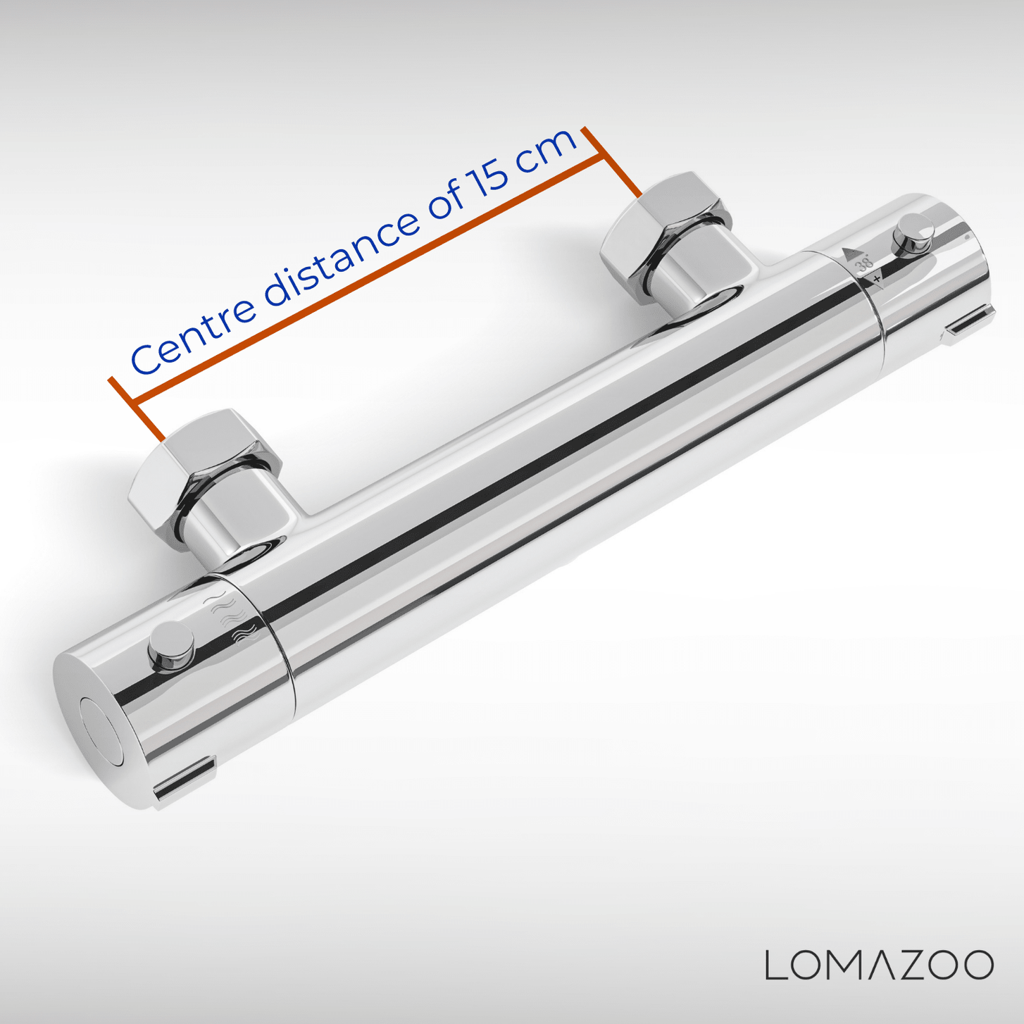 Thermostatische douchekraan Chroom - 15cm - lomazoo.com