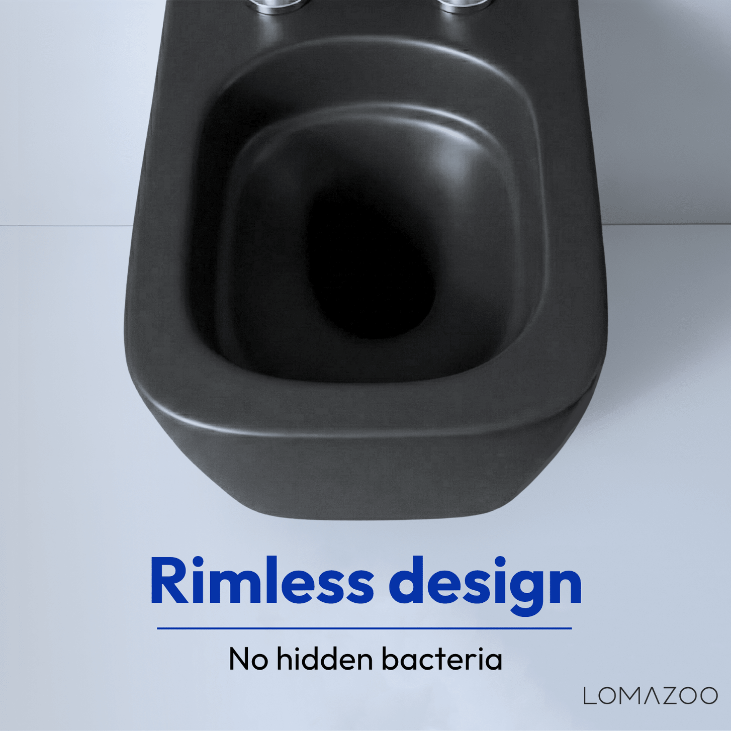 LINEA Hangend Toilet - Zwart - Vierkant - lomazoo.com