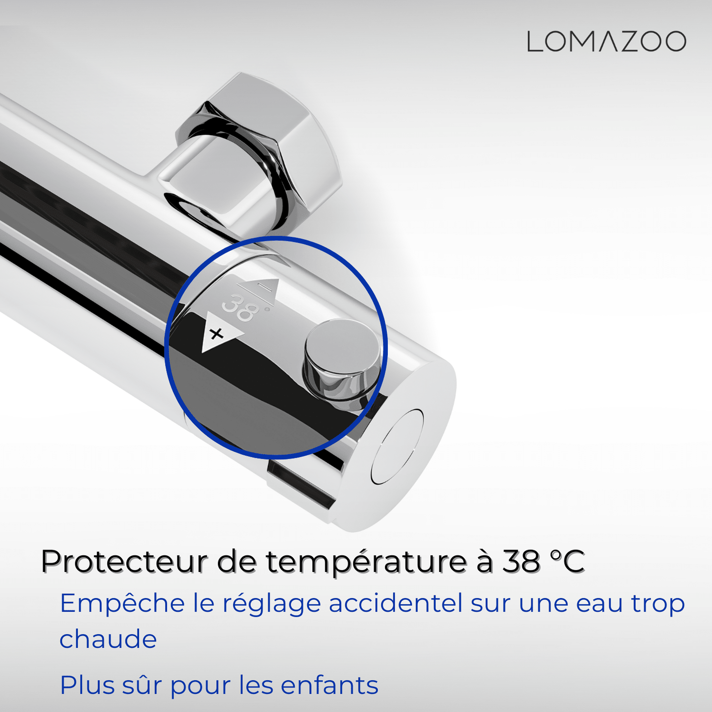 Thermostatische douchekraan Chroom - 12cm - lomazoo.com