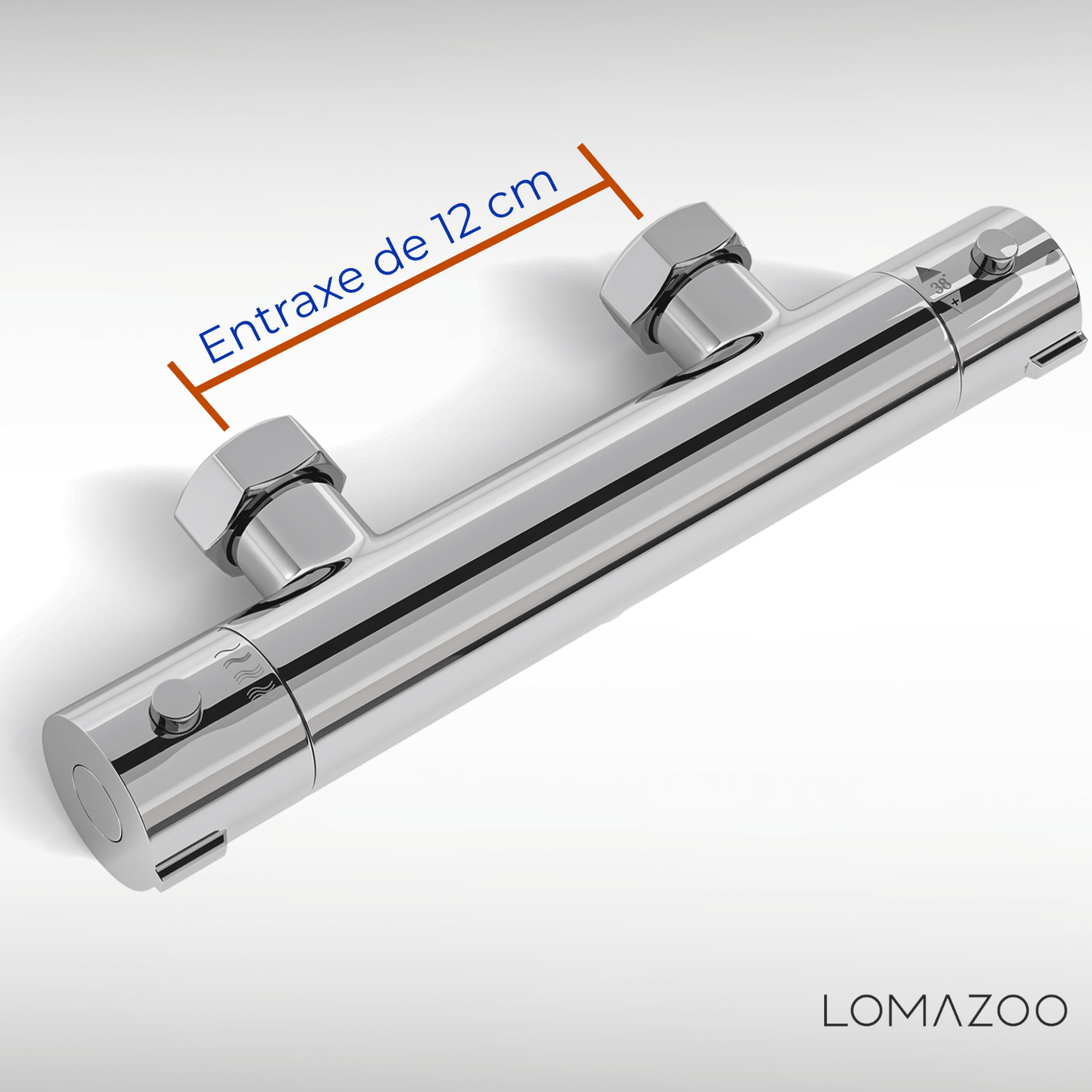 Thermostatische douchekraan Chroom - 12cm - lomazoo.com
