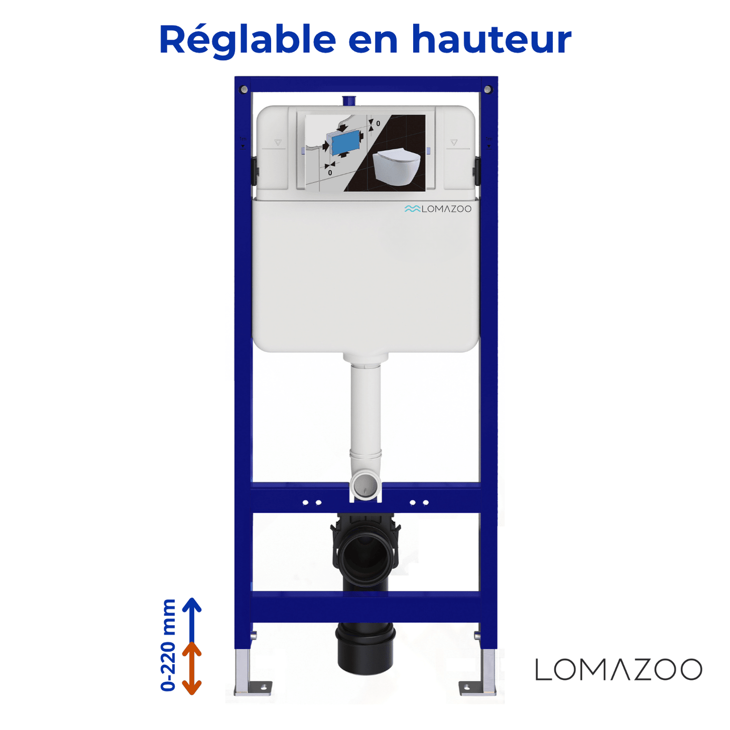 Hangtoilet met Inbouwreservoir - Rond Zwart - Drukplaat Rond Goud - Linea - lomazoo.com