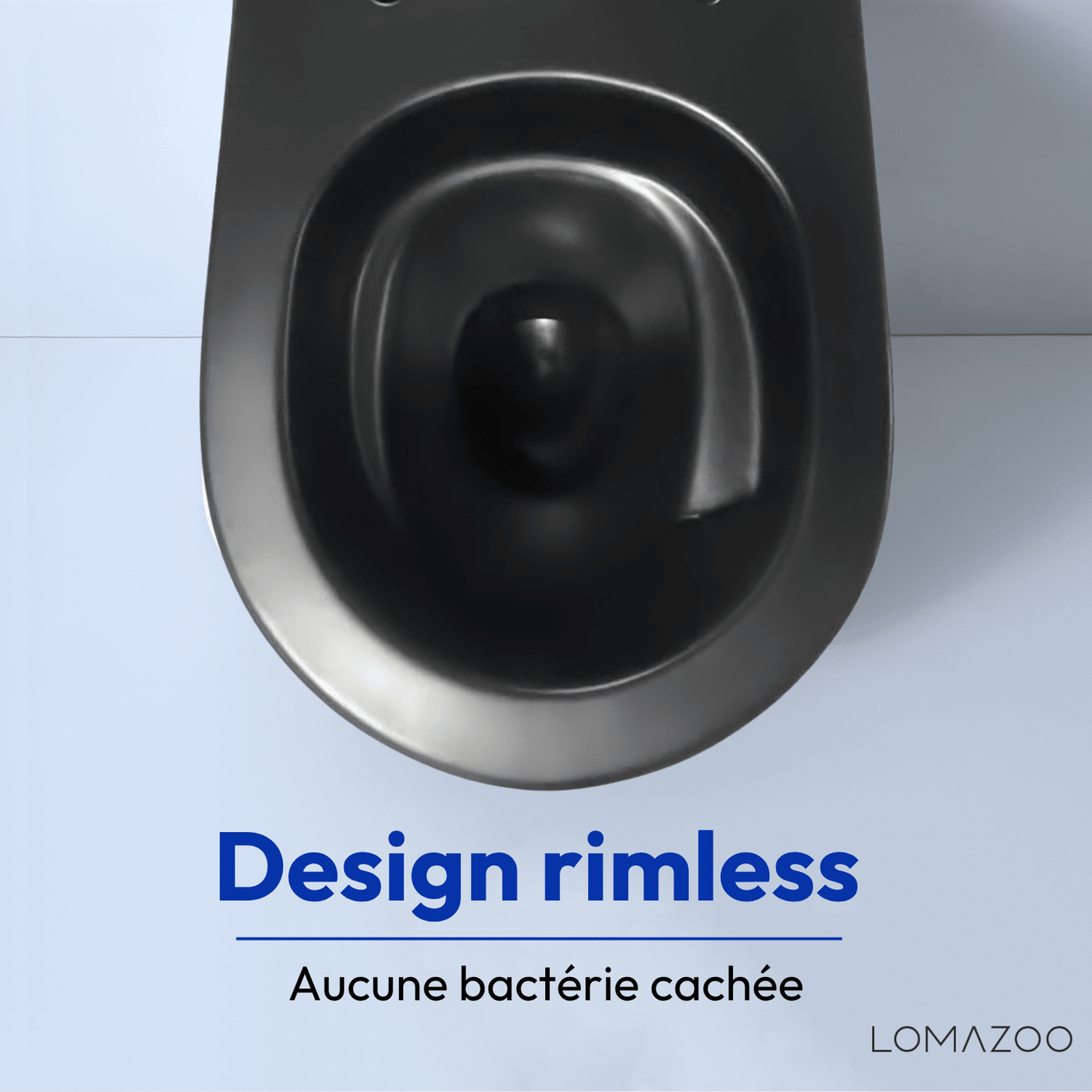 Hangtoilet met Inbouwreservoir - Rond Zwart - Drukplaat Vierkant Wit - Linea - lomazoo.com