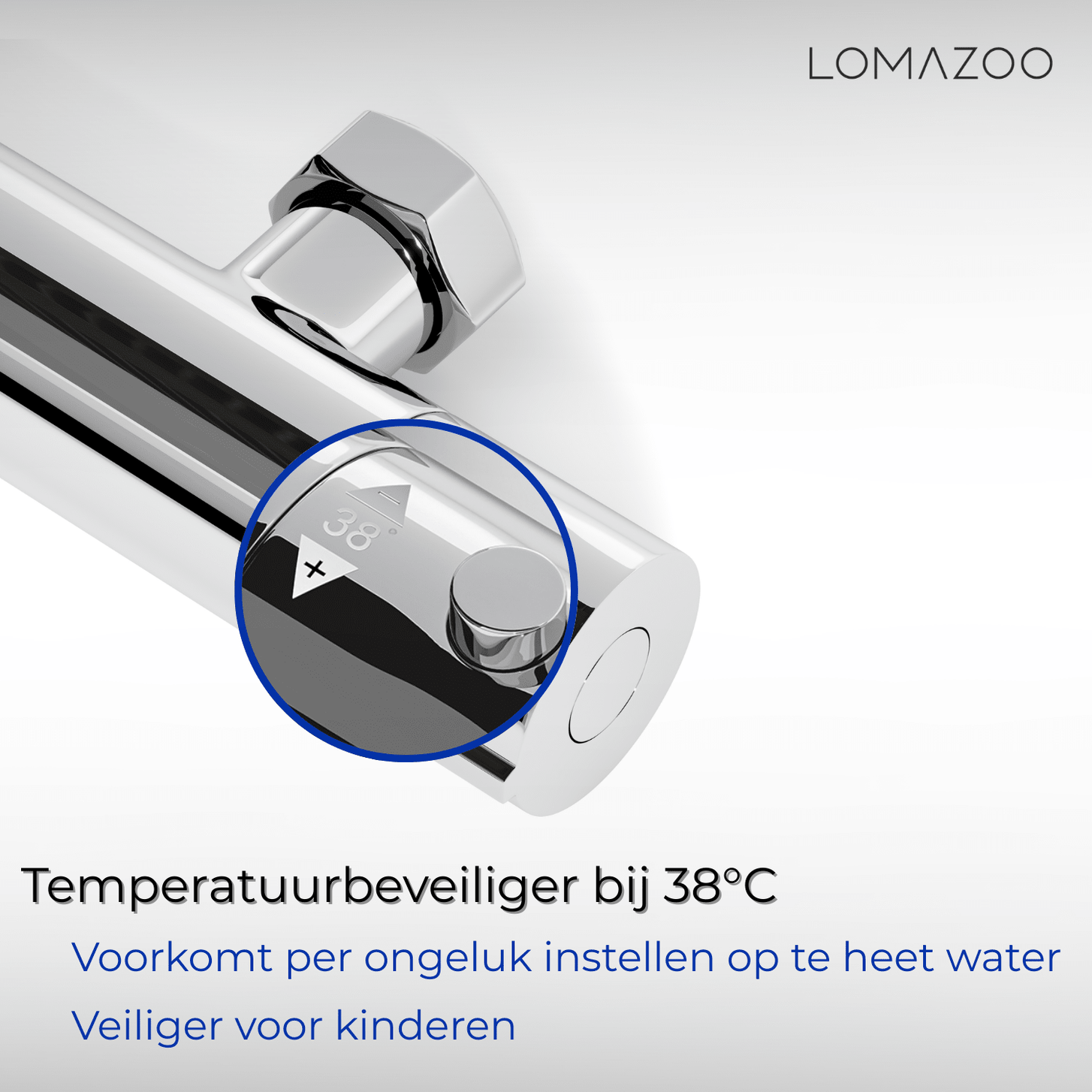 Thermostatische douchekraan Chroom - 12cm - lomazoo.com