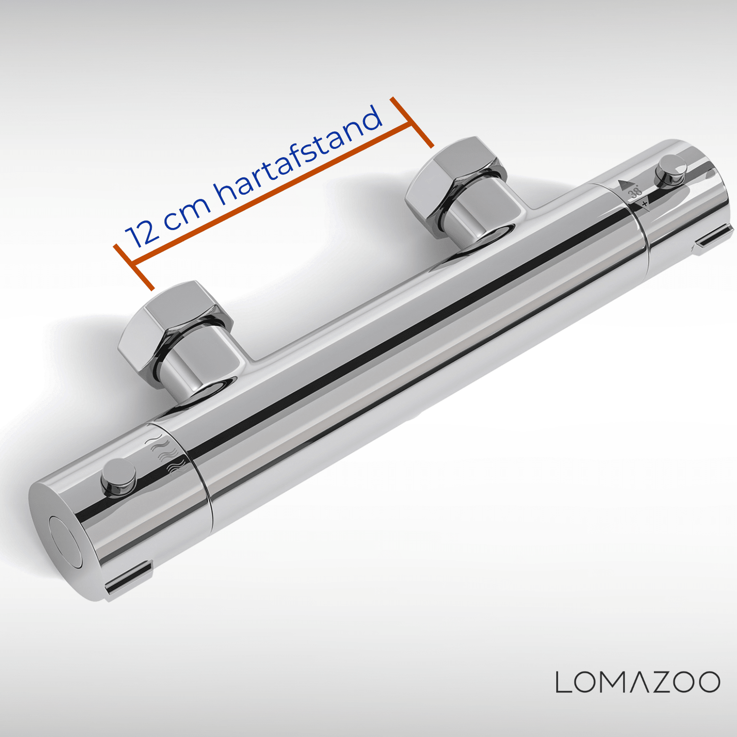 Thermostatische douchekraan Chroom - 12cm - lomazoo.com