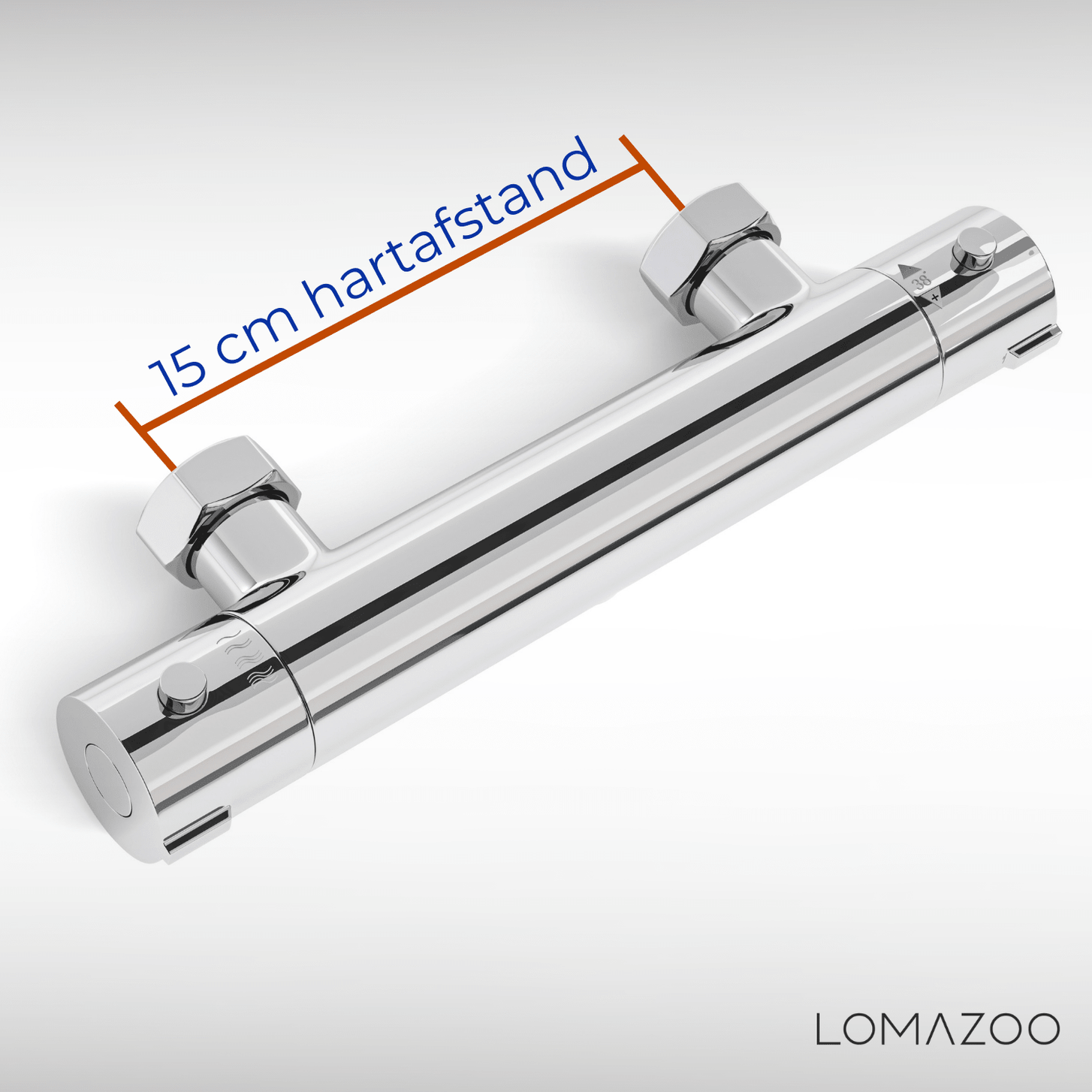 Thermostatische douchekraan Chroom - 15cm - lomazoo.com