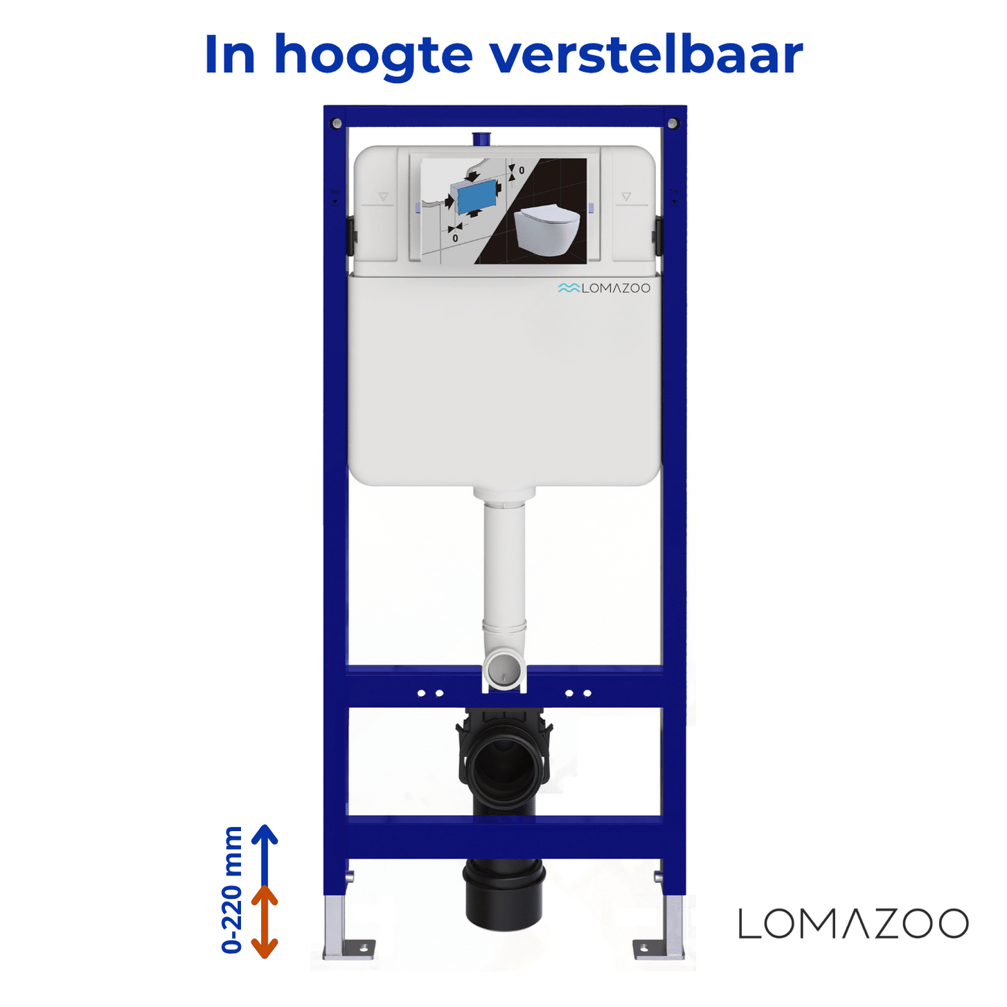 Hangtoilet met Inbouwreservoir - Vierkant Wit - Drukplaat Rond Goud - Linea - lomazoo.com