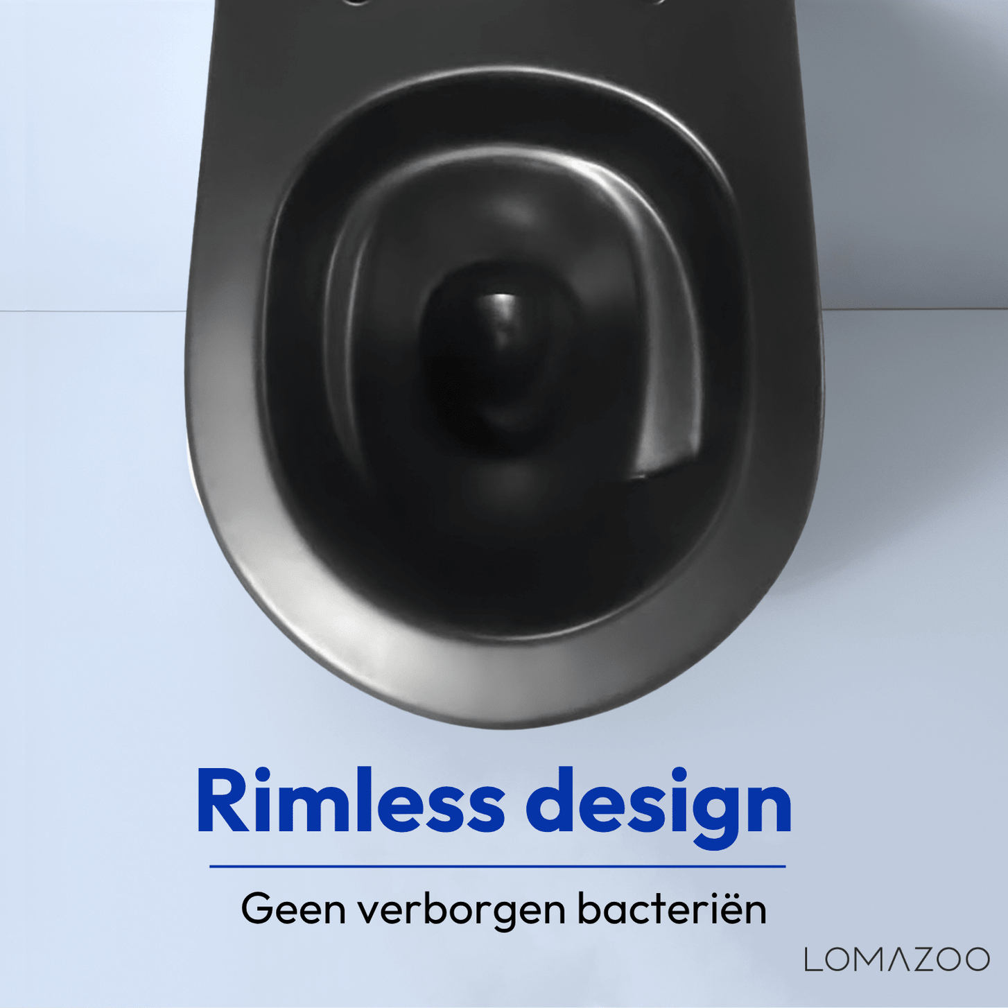 Hangtoilet met Inbouwreservoir - Rond Zwart - Drukplaat Vierkant Wit - Linea - lomazoo.com