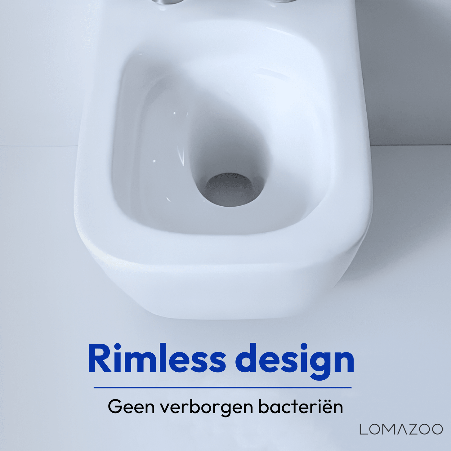 Hangtoilet met Inbouwreservoir - Vierkant Wit - Drukplaat Rond Goud - Linea - lomazoo.com