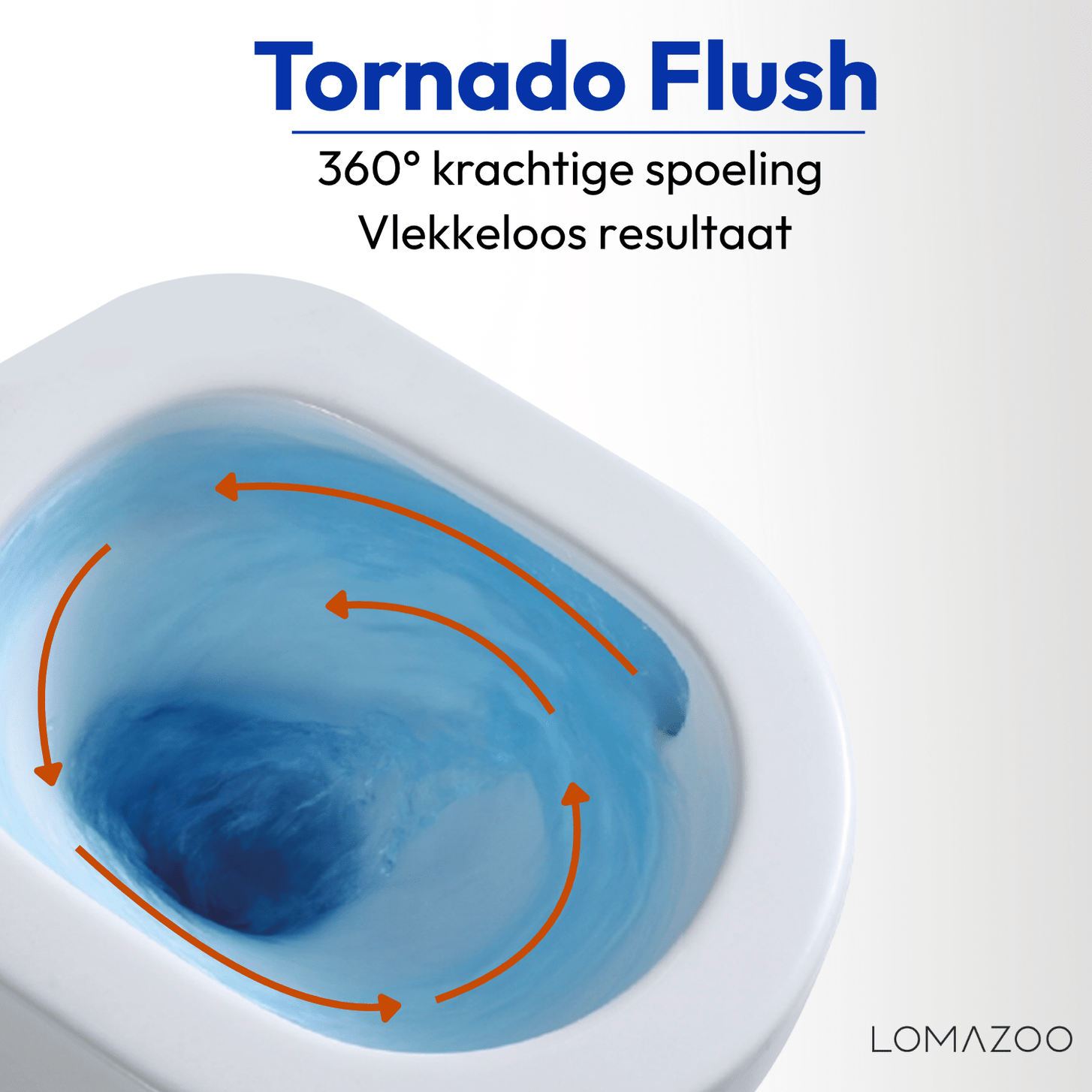 Hangtoilet met Inbouwreservoir - Rond Wit - Drukplaat Vierkant Chroom - Linea - lomazoo.com
