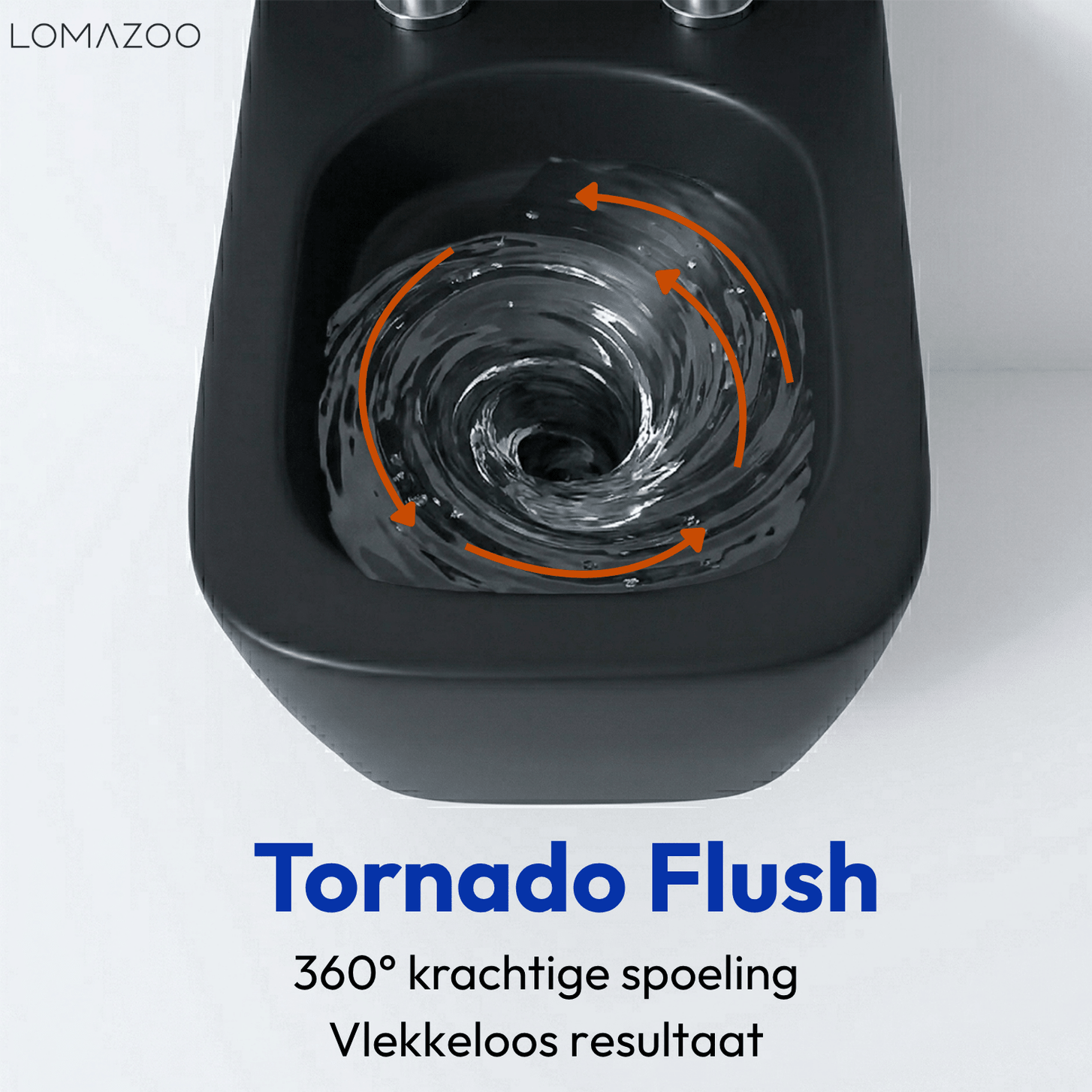 Hangtoilet met Inbouwreservoir - Vierkant Zwart - Drukplaat Rond Goud - Linea - lomazoo.com