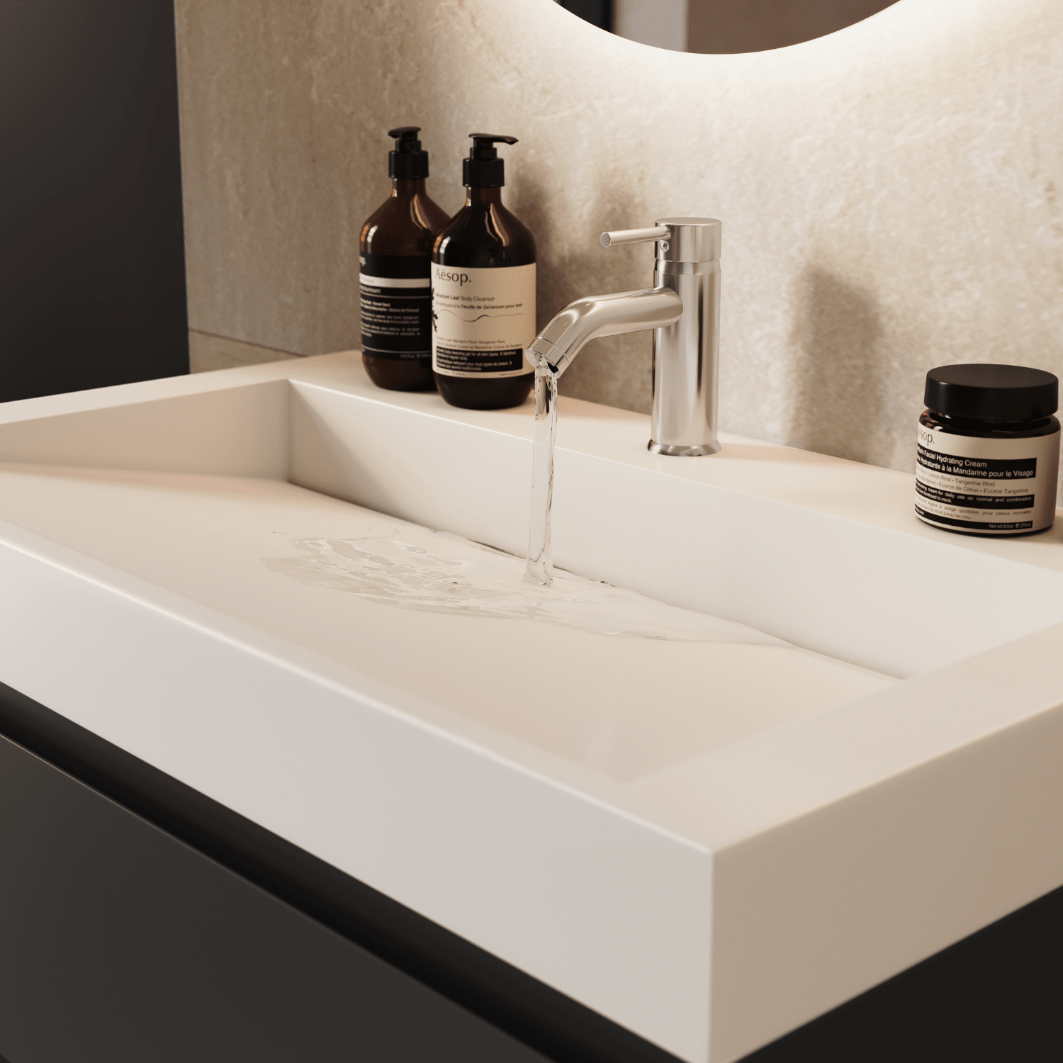 ZARIVO Mat Zwart - Wastafel Wit - 80cm - lomazoo.com