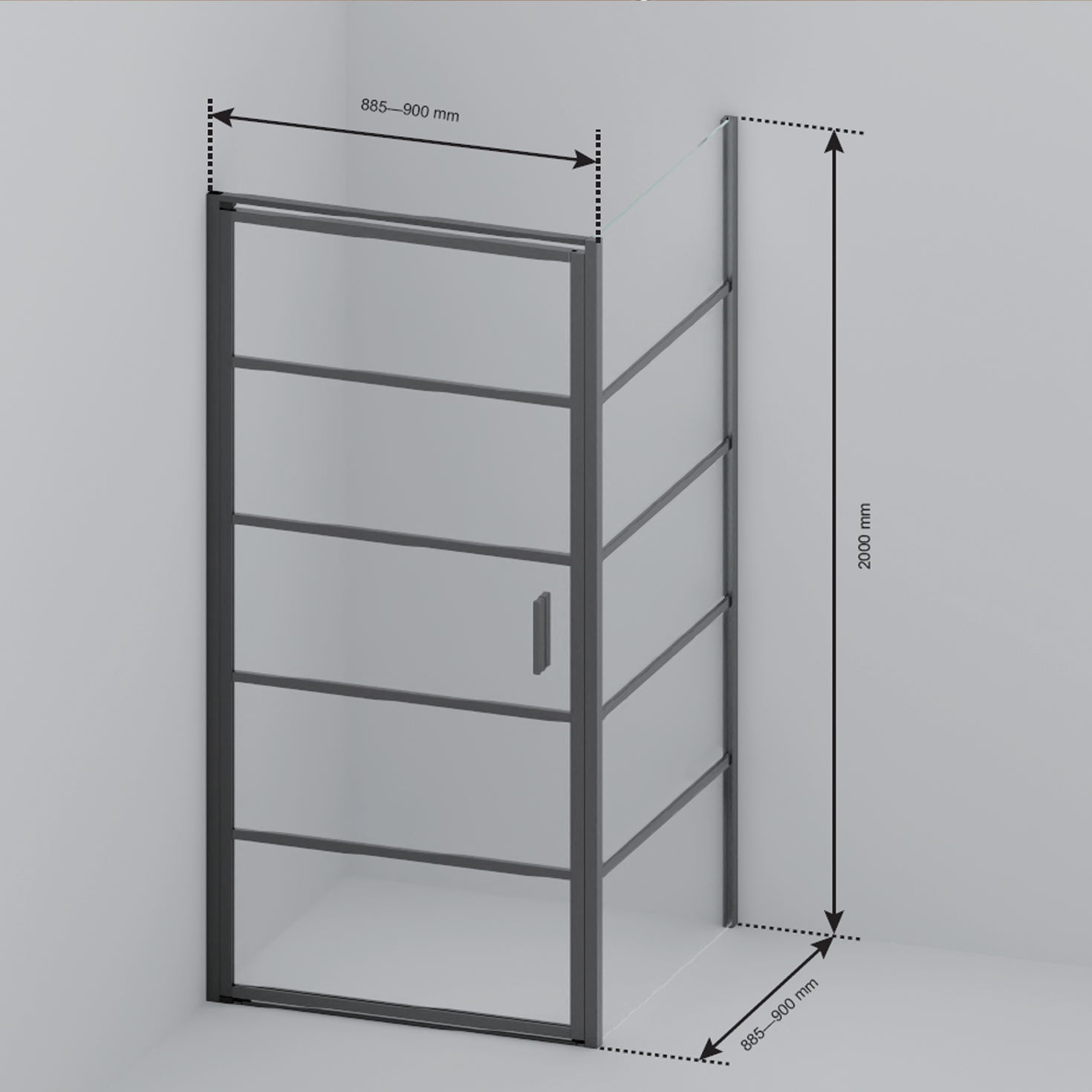 Douchecabine Cartagena 90 x 90 x 200 cm - Glanzend Goud - Met Strepen - Nano Coating