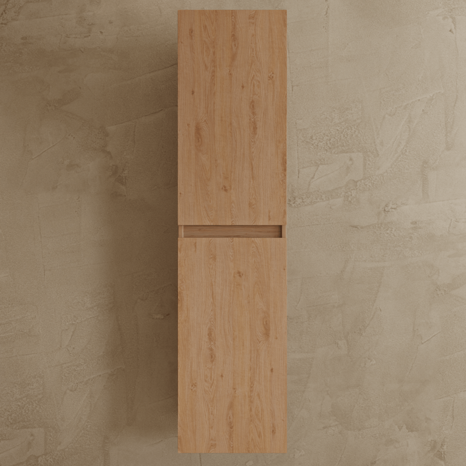 Badmeubelset VERONA 60 cm - Met Kolomkast - Licht Eiken - Wastafel Wit - lomazoo.com